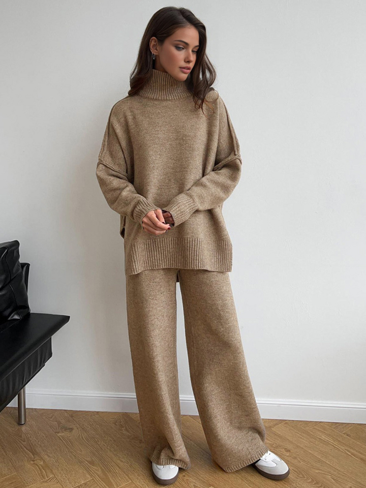 LAURIE - PLAIN TURTLENECK SWEATER & PANTS SET