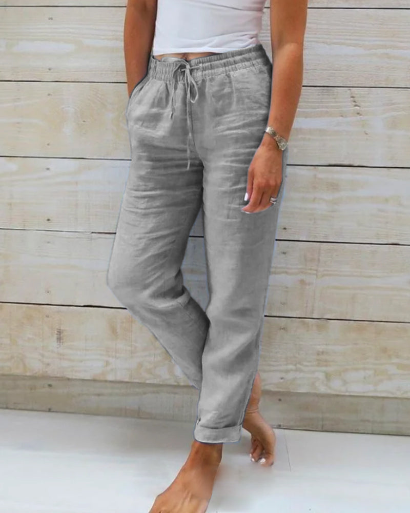 Allison | Luxe Cotton-Linen Tailored Trousers