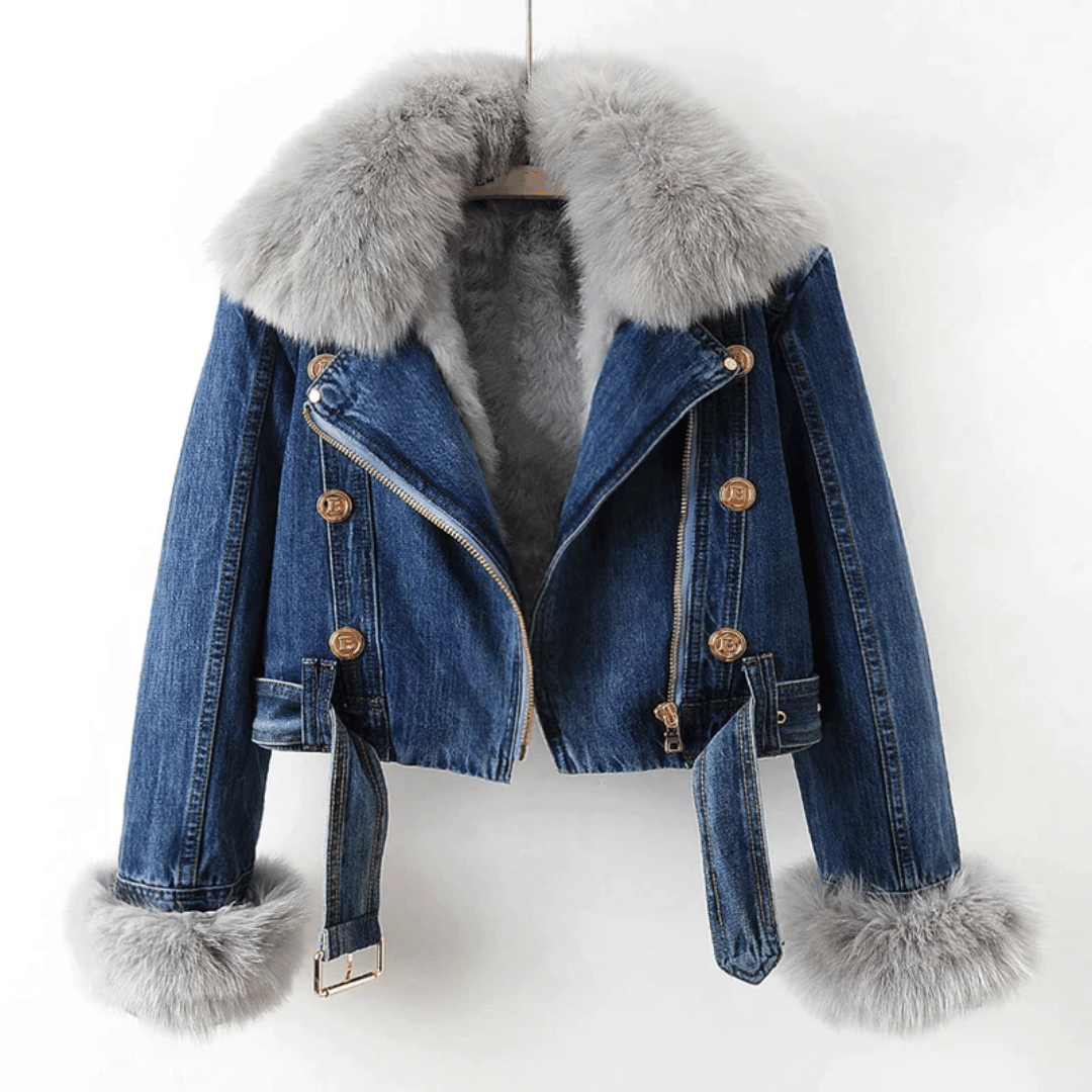 Livia | Classic Denim Fur Jacket