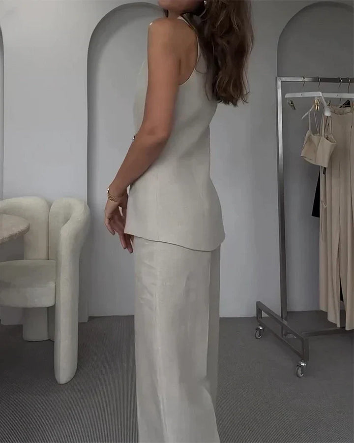 BELLE - VINTAGE BUTTONED VEST AND PANTS SET