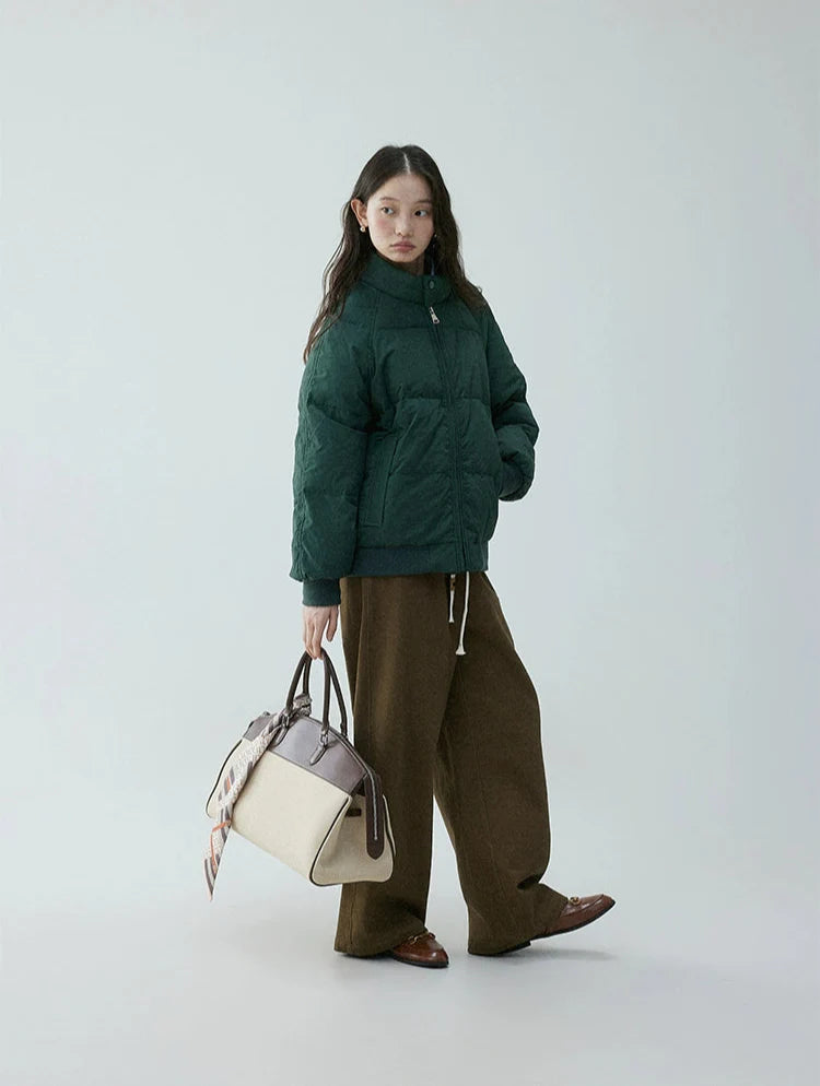 Rhea | High Button-Collar Puffer Jacket