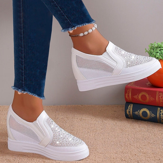 YANCY - WHITE CRYSTALS SNEAKERS