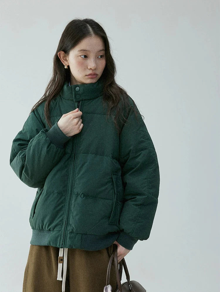 Rhea | High Button-Collar Puffer Jacket
