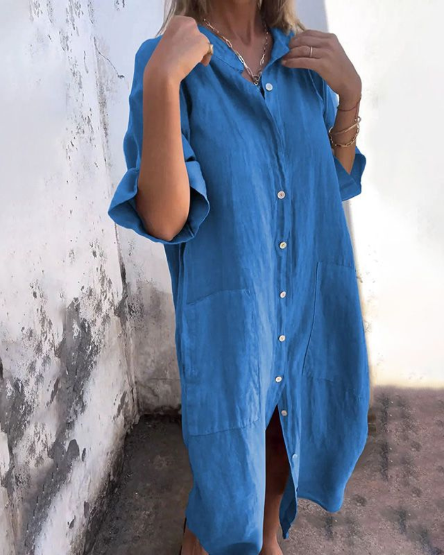 Mellie™ - CASUAL ANKLE-LENGTH SHIRT DRESS WITH EFFORTLESS STYLE