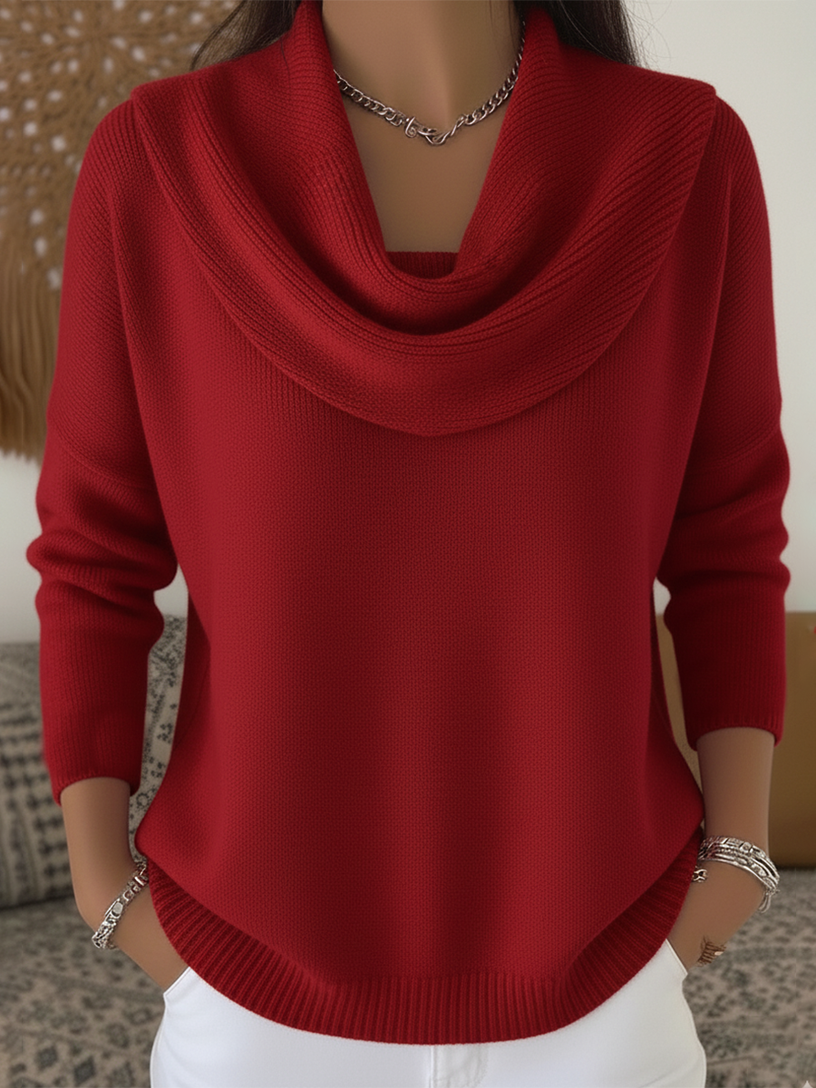 CATERINA - GENTLE FOLD SLOUCHY COLLAR SWEATER