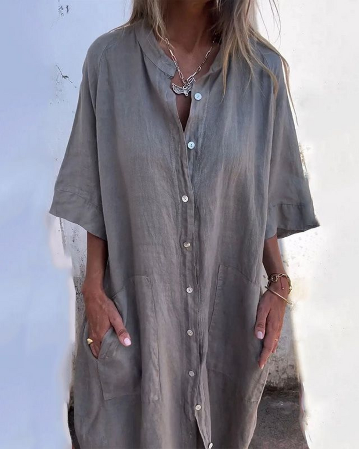 Mellie™ - CASUAL ANKLE-LENGTH SHIRT DRESS WITH EFFORTLESS STYLE
