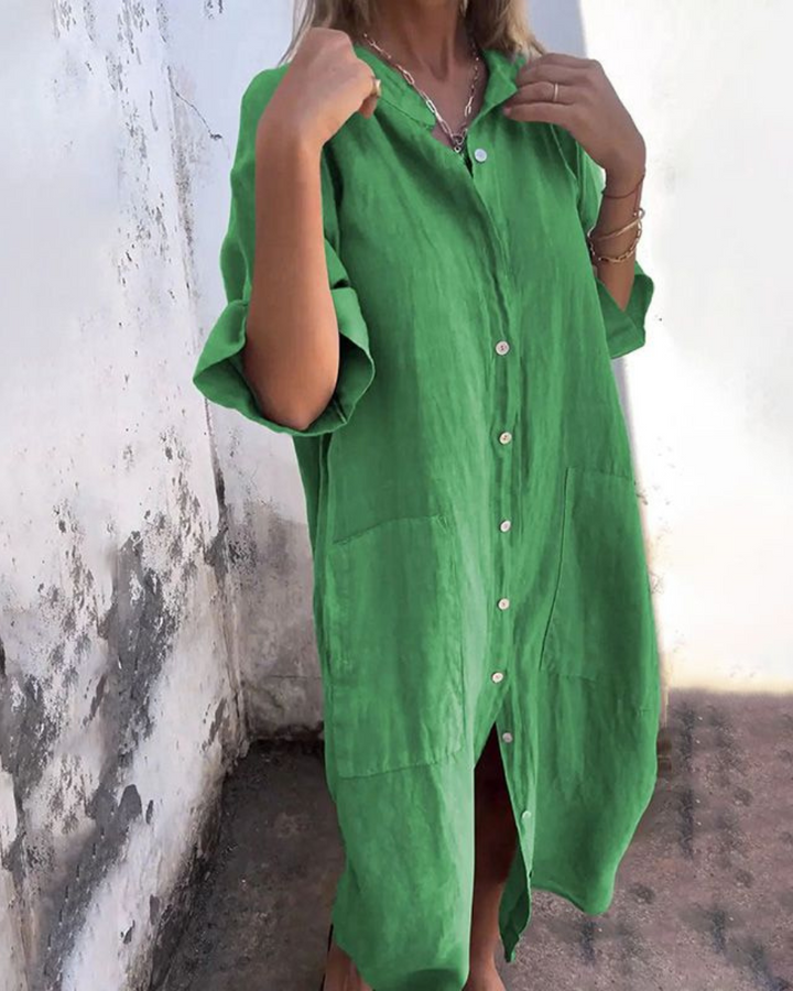Mellie™ - CASUAL ANKLE-LENGTH SHIRT DRESS WITH EFFORTLESS STYLE