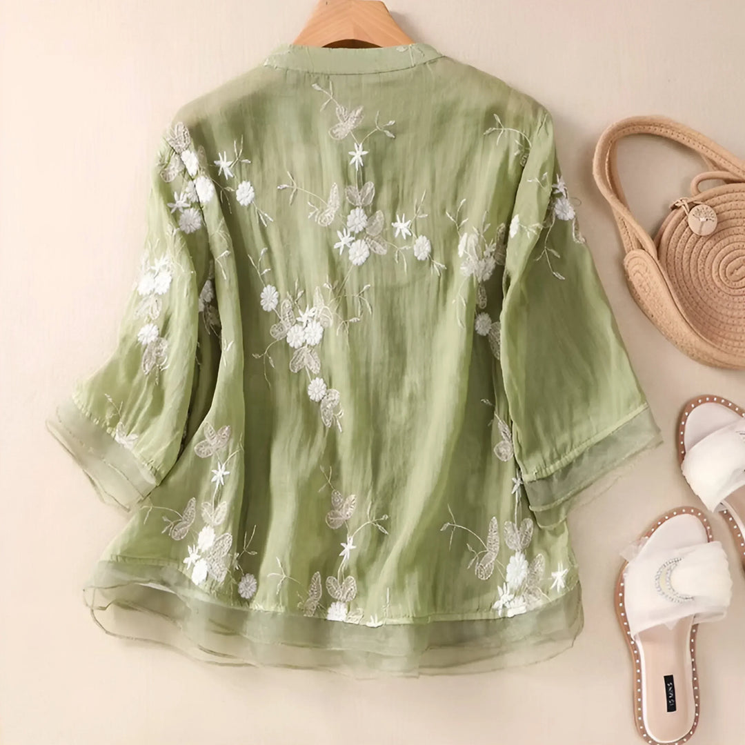 LUCILLE™ - FLORAL BUTTON-UP BLOUSE
