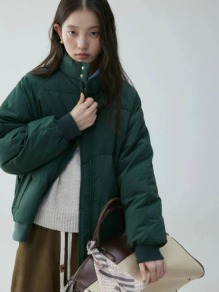 Rhea | High Button-Collar Puffer Jacket