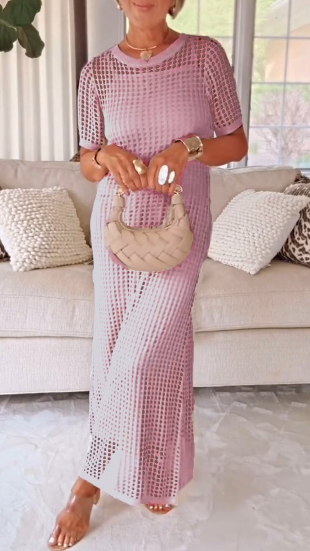 SONYA - ICONIC SHEER MESH KNIT DRESS SET