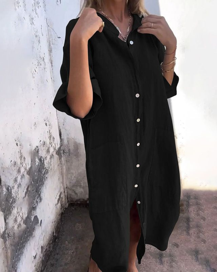Mellie™ - CASUAL ANKLE-LENGTH SHIRT DRESS WITH EFFORTLESS STYLE