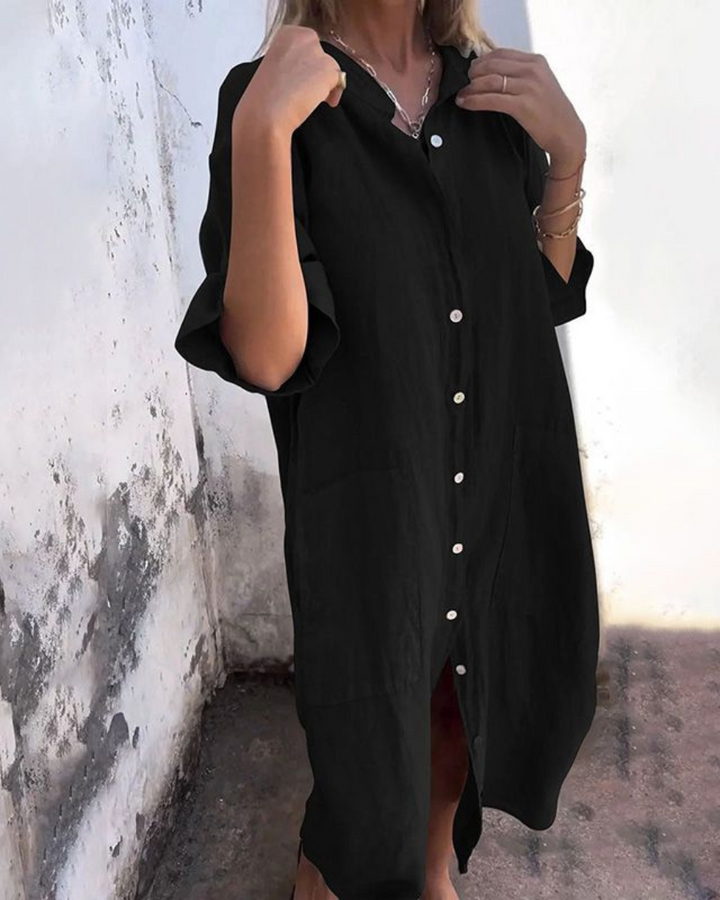 Mellie™ - CASUAL ANKLE-LENGTH SHIRT DRESS WITH EFFORTLESS STYLE