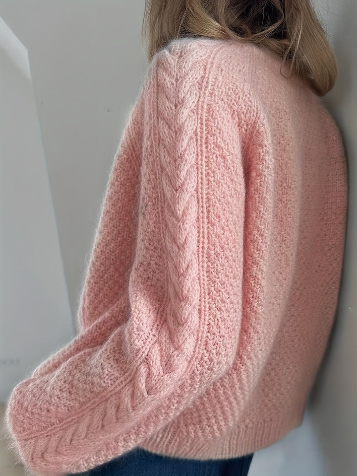 AMETHYST - CHIC BRAIDED STITCH CARDIGAN