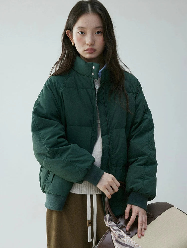 Rhea | High Button-Collar Puffer Jacket