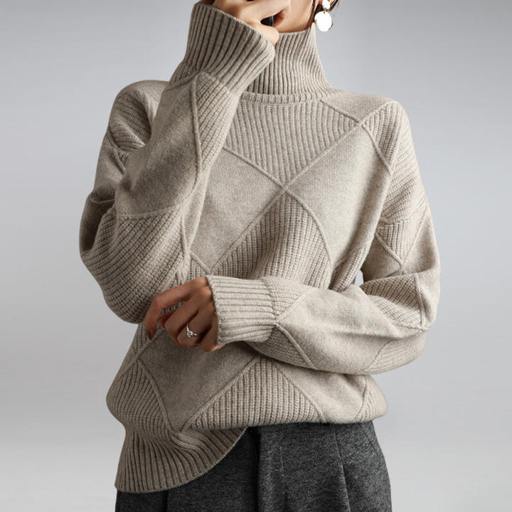 LAYLA - TEXTURED TURTLENECK SWEATER