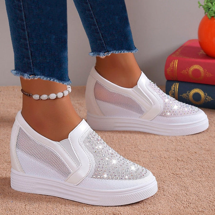 YANCY - WHITE CRYSTALS SNEAKERS