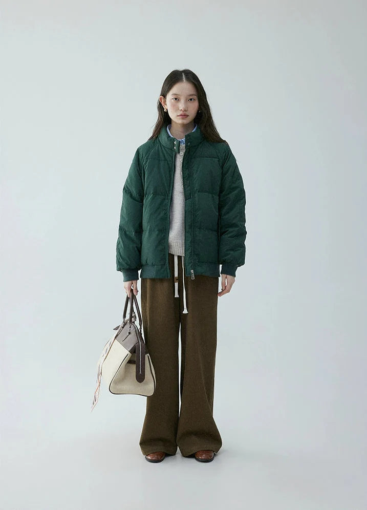 Rhea | High Button-Collar Puffer Jacket