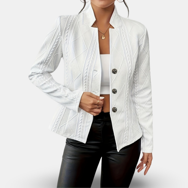 IVORY - WOVEN KNIT BLAZER