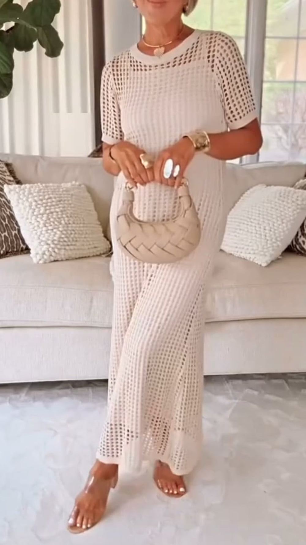 SONYA - ICONIC SHEER MESH KNIT DRESS SET