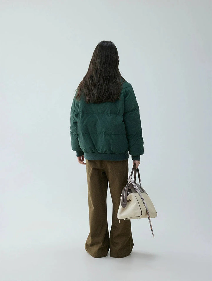 Rhea | High Button-Collar Puffer Jacket