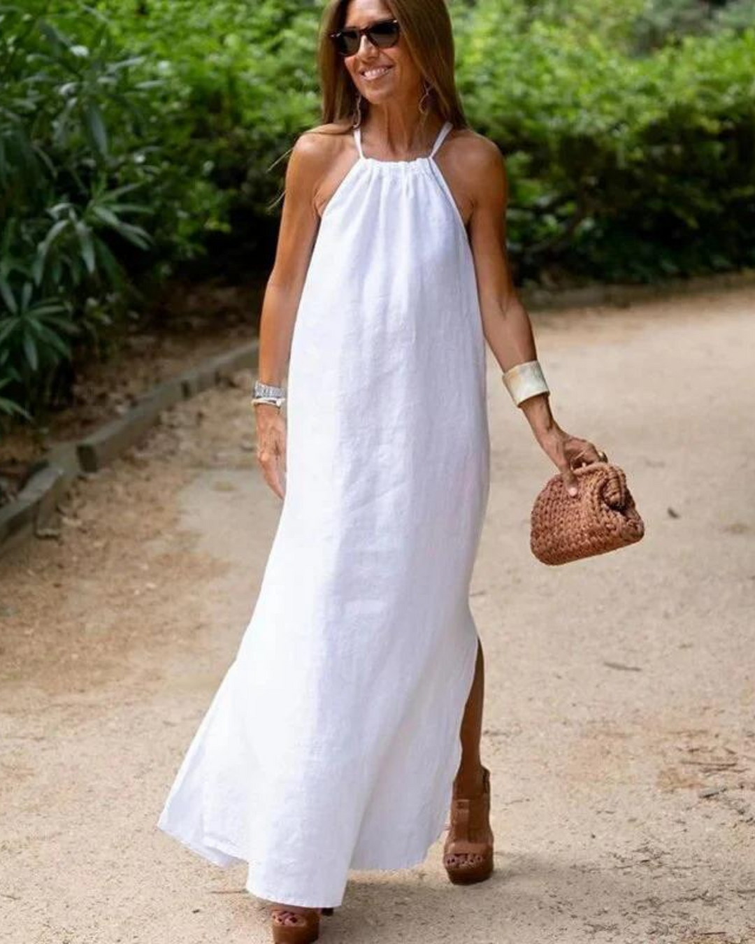 JENNIFER - LONG DRESS IN LINEN BLEND