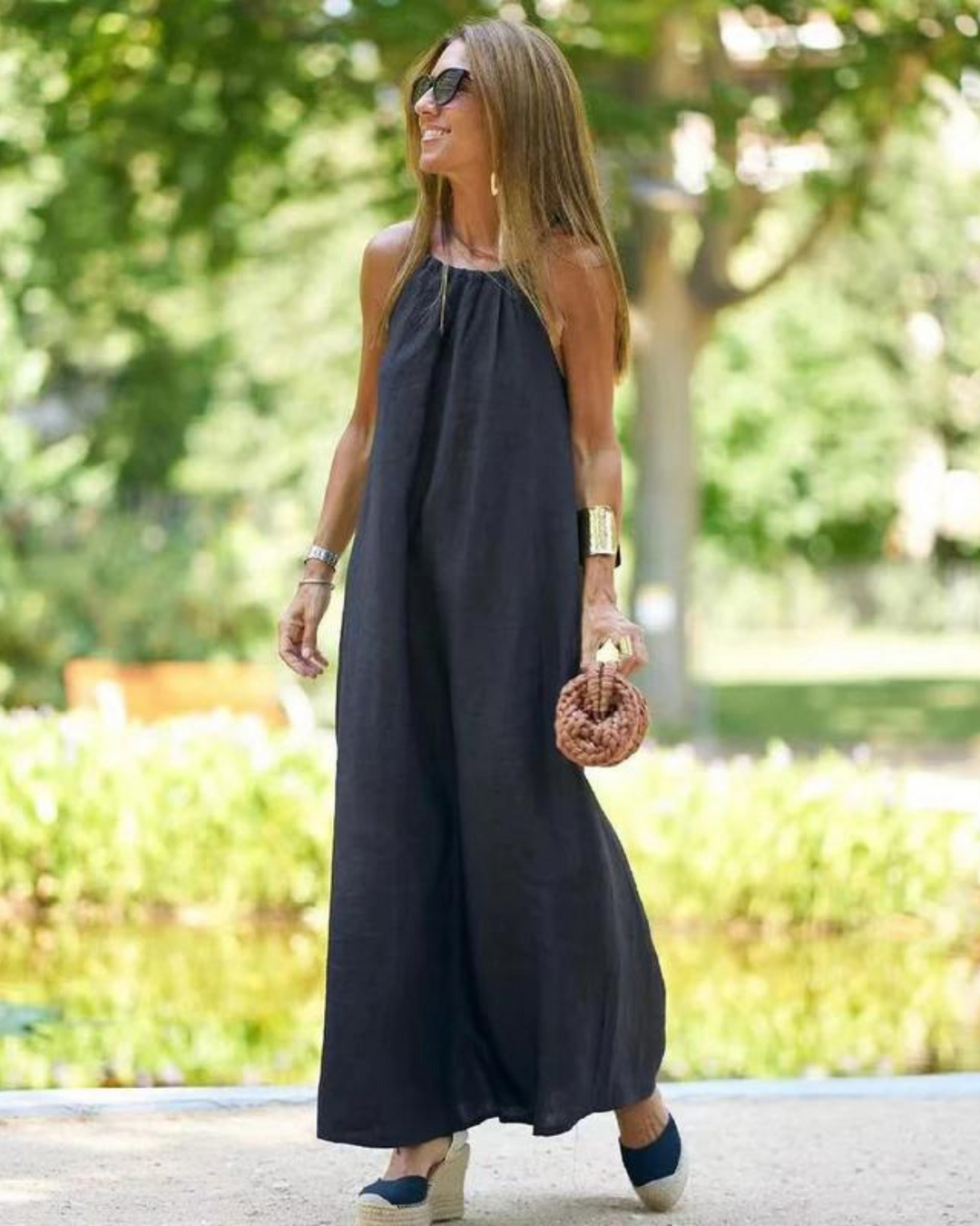 JENNIFER - LONG DRESS IN LINEN BLEND