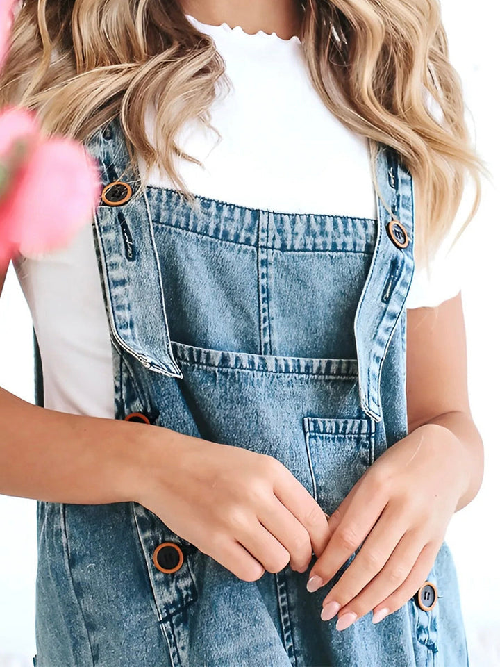 CALI - RELAXED DISTRESSED DENIM JUMPSUIT