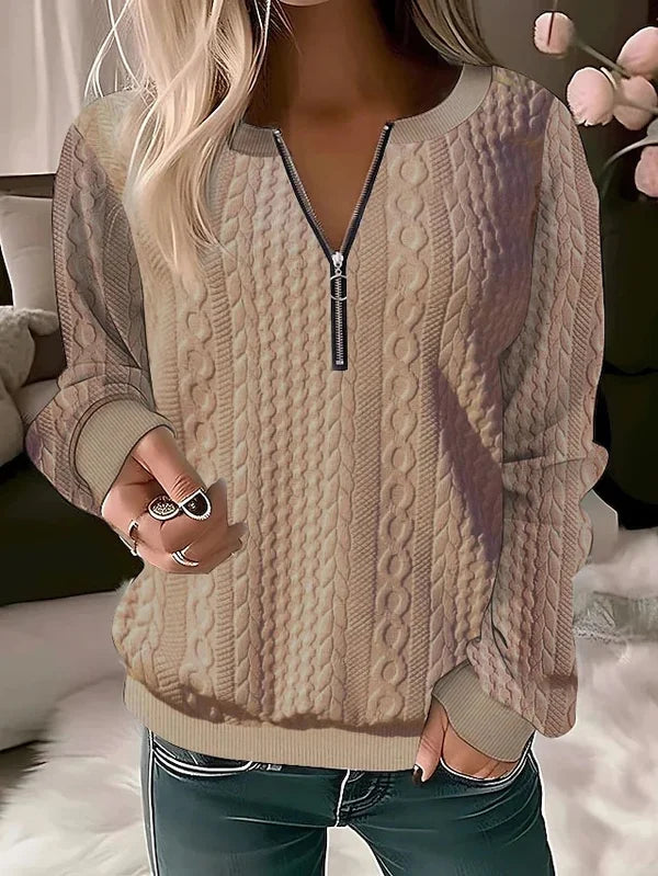 LAUREN - CASUAL ZIP SWEATER