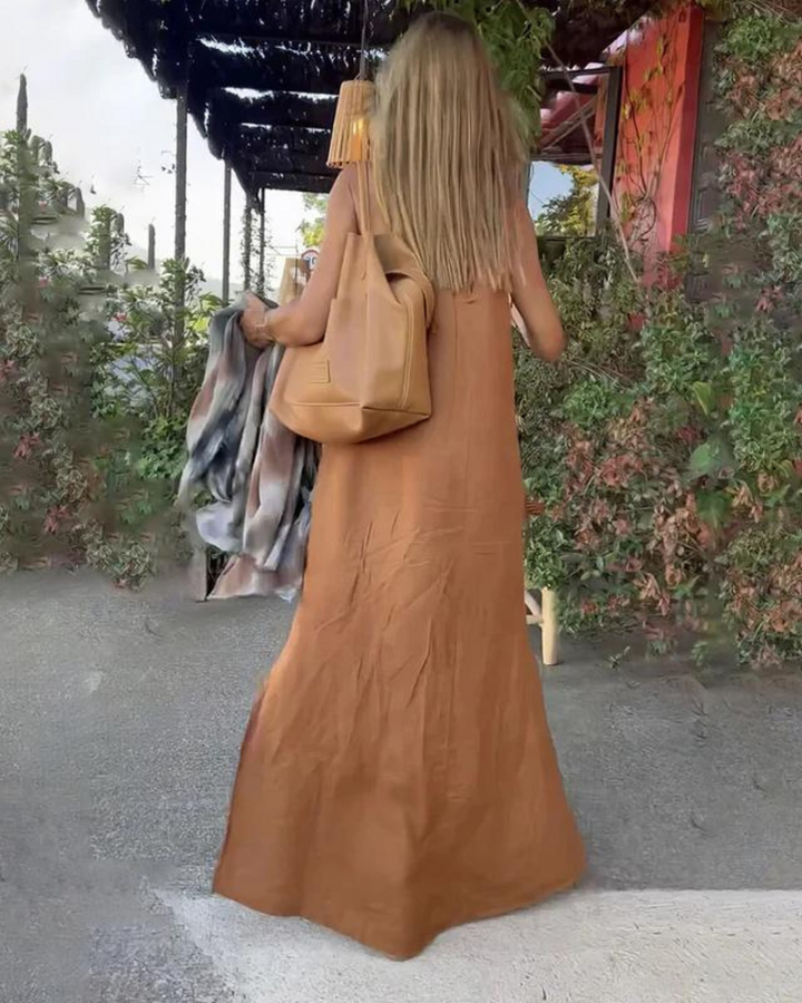 JENNIFER - LONG DRESS IN LINEN BLEND