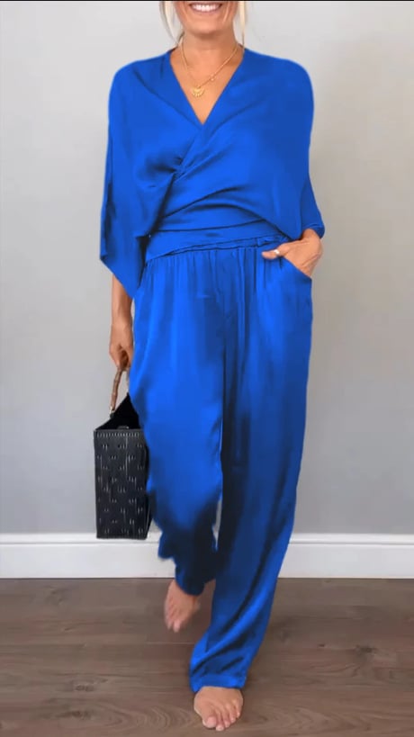 BALENA - FULL SIZE WRAP SURPLICE TOP AND PANTS