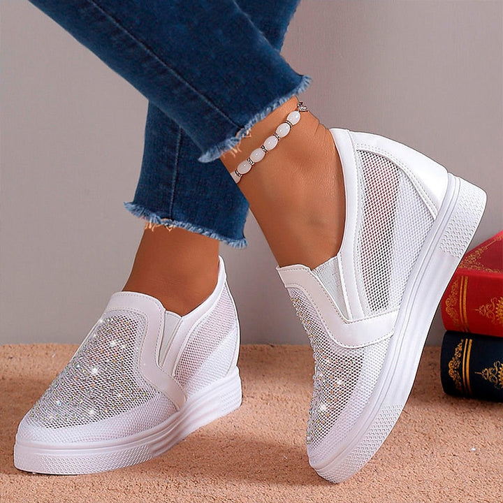 YANCY - WHITE CRYSTALS SNEAKERS