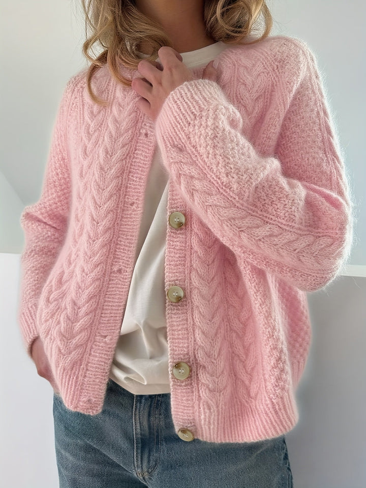 AMETHYST - CHIC BRAIDED STITCH CARDIGAN