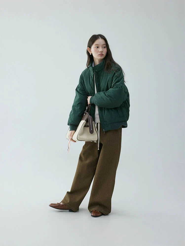 Rhea | High Button-Collar Puffer Jacket