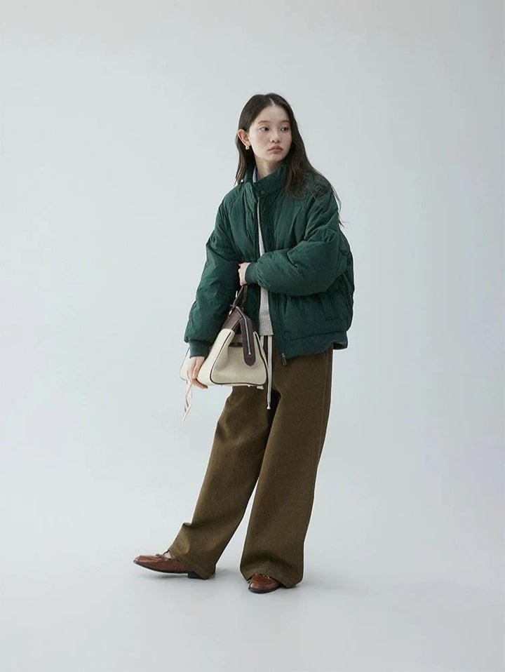 Rhea | High Button-Collar Puffer Jacket