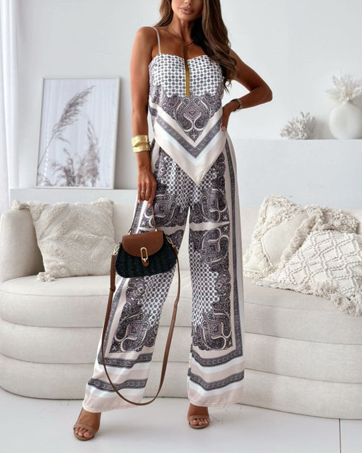 KYRA -TRENDY LACE-UP VEST & PANTS SET