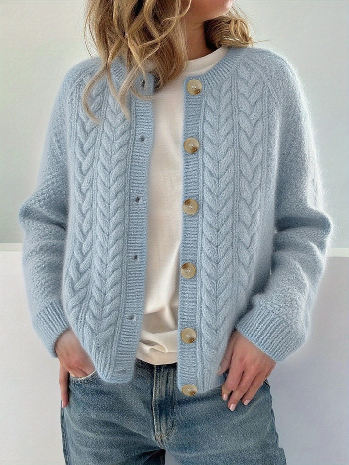 AMETHYST - CHIC BRAIDED STITCH CARDIGAN