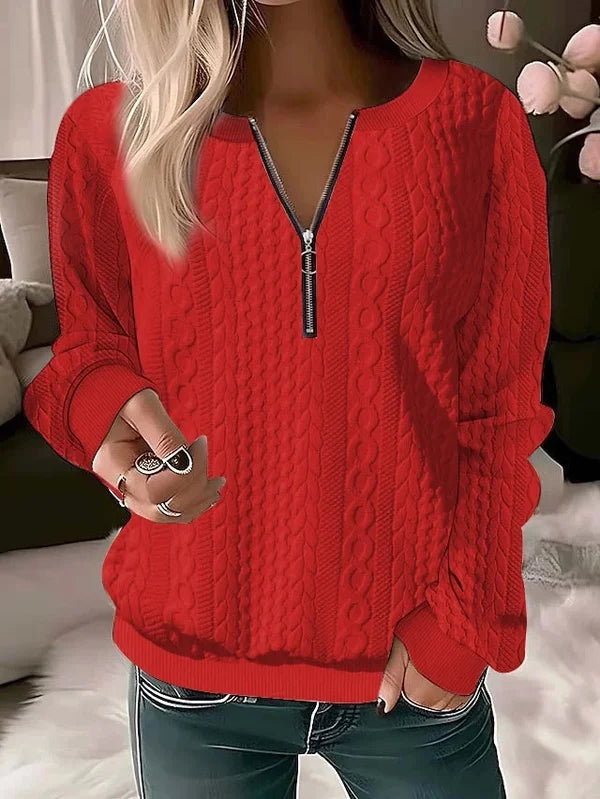 LAUREN - CASUAL ZIP SWEATER