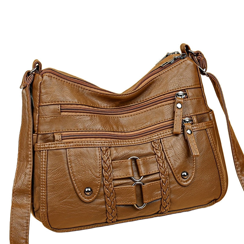 RACHEL - ANTI-THEFT CROSSBODY LEATHER BAG