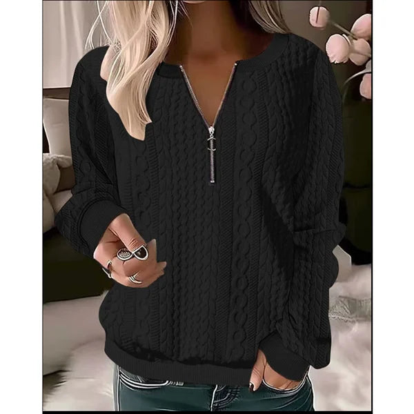 LAUREN - CASUAL ZIP SWEATER