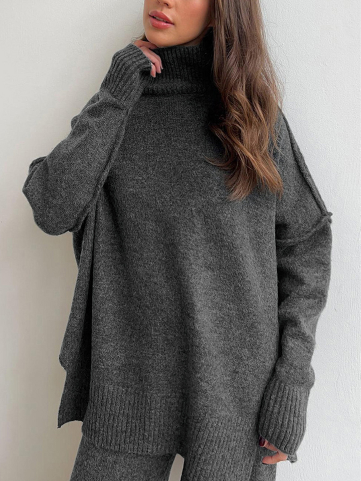 LAURIE - PLAIN TURTLENECK SWEATER & PANTS SET