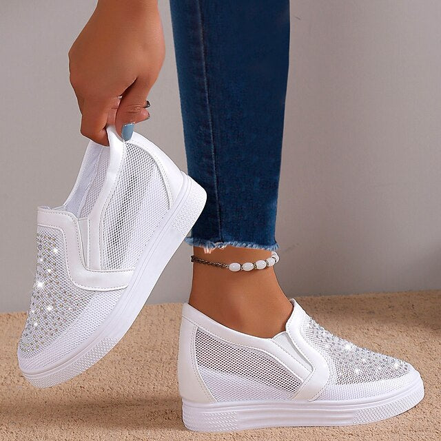 YANCY - WHITE CRYSTALS SNEAKERS