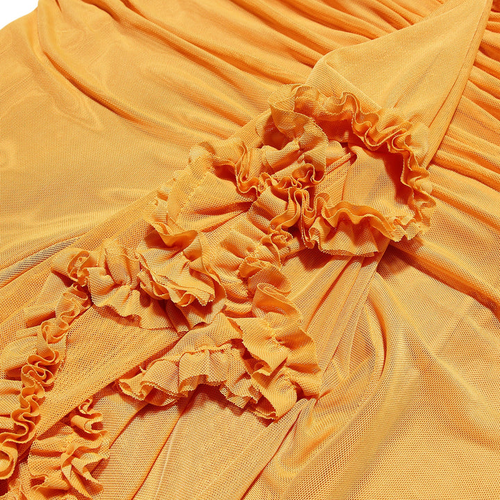 MILAINE - RUFFLE FRONT AND SILHOUETTE DRESS