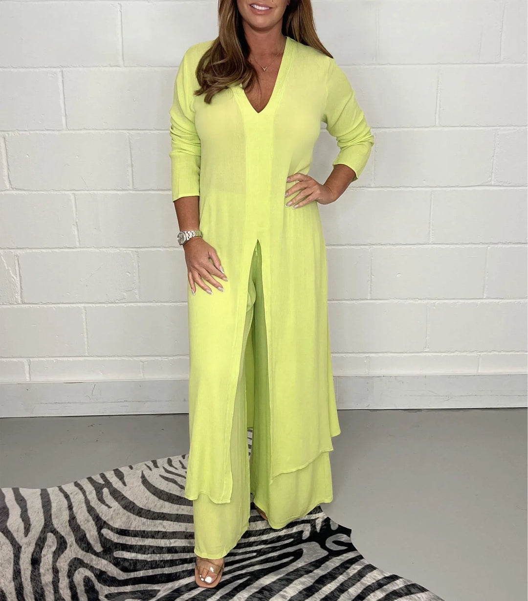 PAIGE - VINTAGE TWO PIECES SUIT WITH LONG TOP & TROUSERS