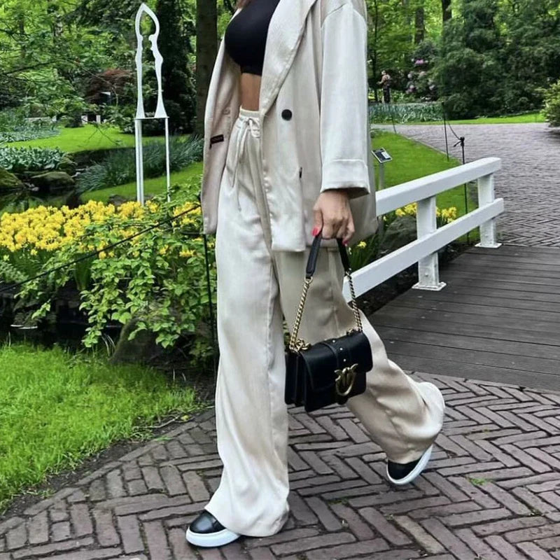 JOAN -  CHIC WRINKLE EFFECT STRAIGHT TROUSERS