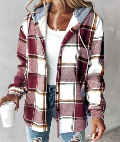 ELEANOR - HOODED PLAID JACKET