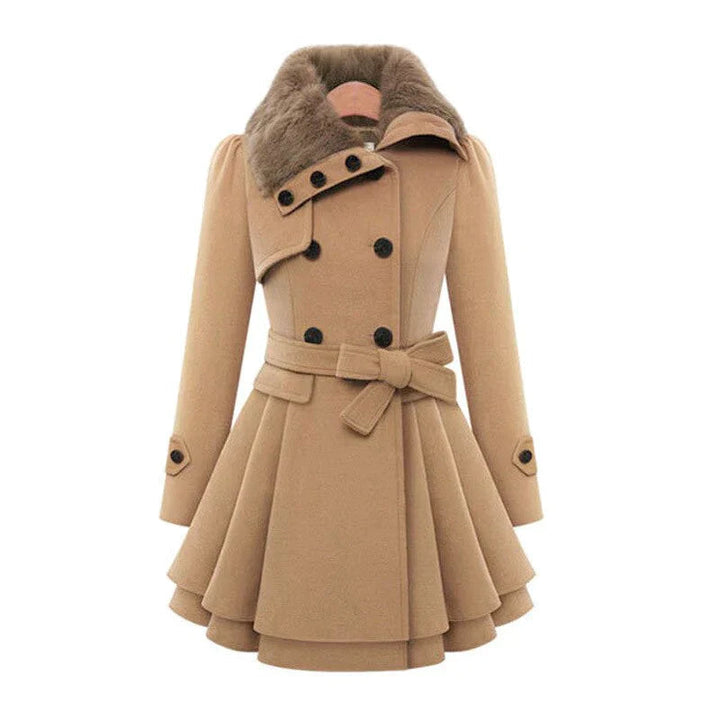 VALERIE - CHIC TRENCH COAT WITH FAUX FUR