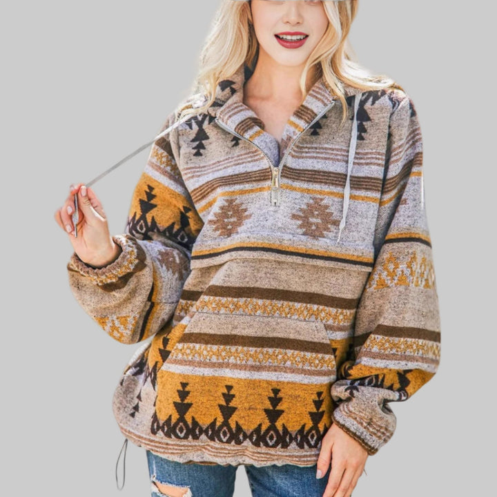 Robin | Comfy Oversized Zip Up Long Sleeve Hoodie Sweatshirt