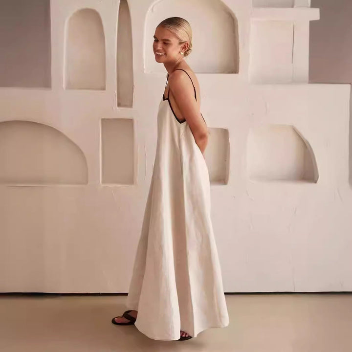 CALLY - SOPHISTICATED LINEN MAXI DRESS