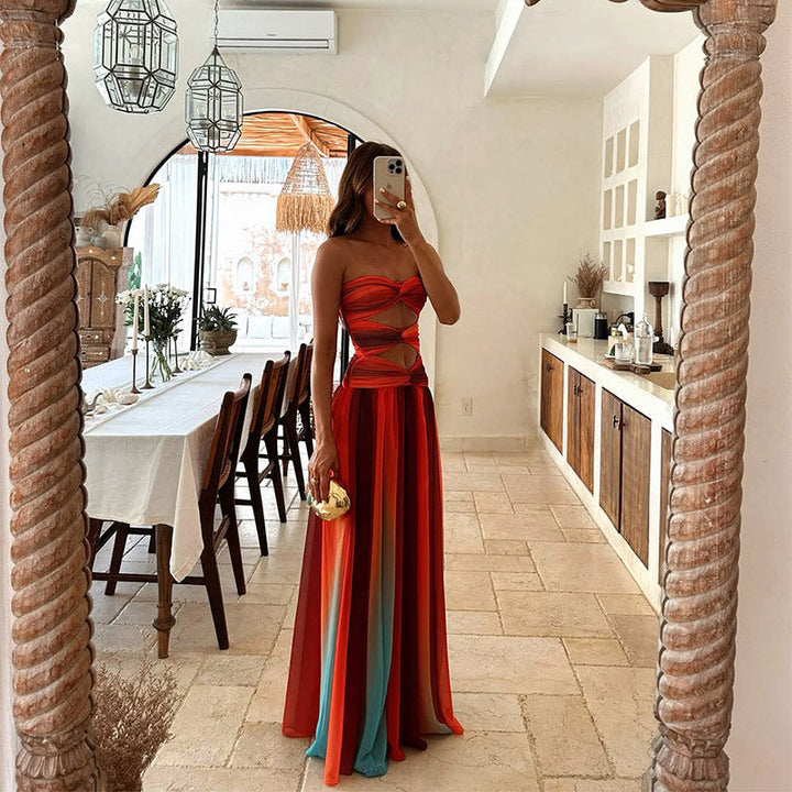 Sofia - Tie-dye Gradient Hollow Out Maxi Dress