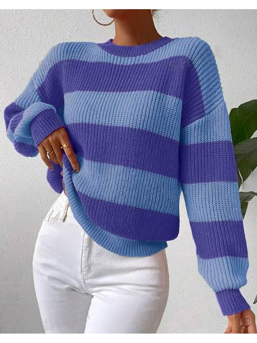 HEATHER - PLUS SIZE STRIPED SWEATER